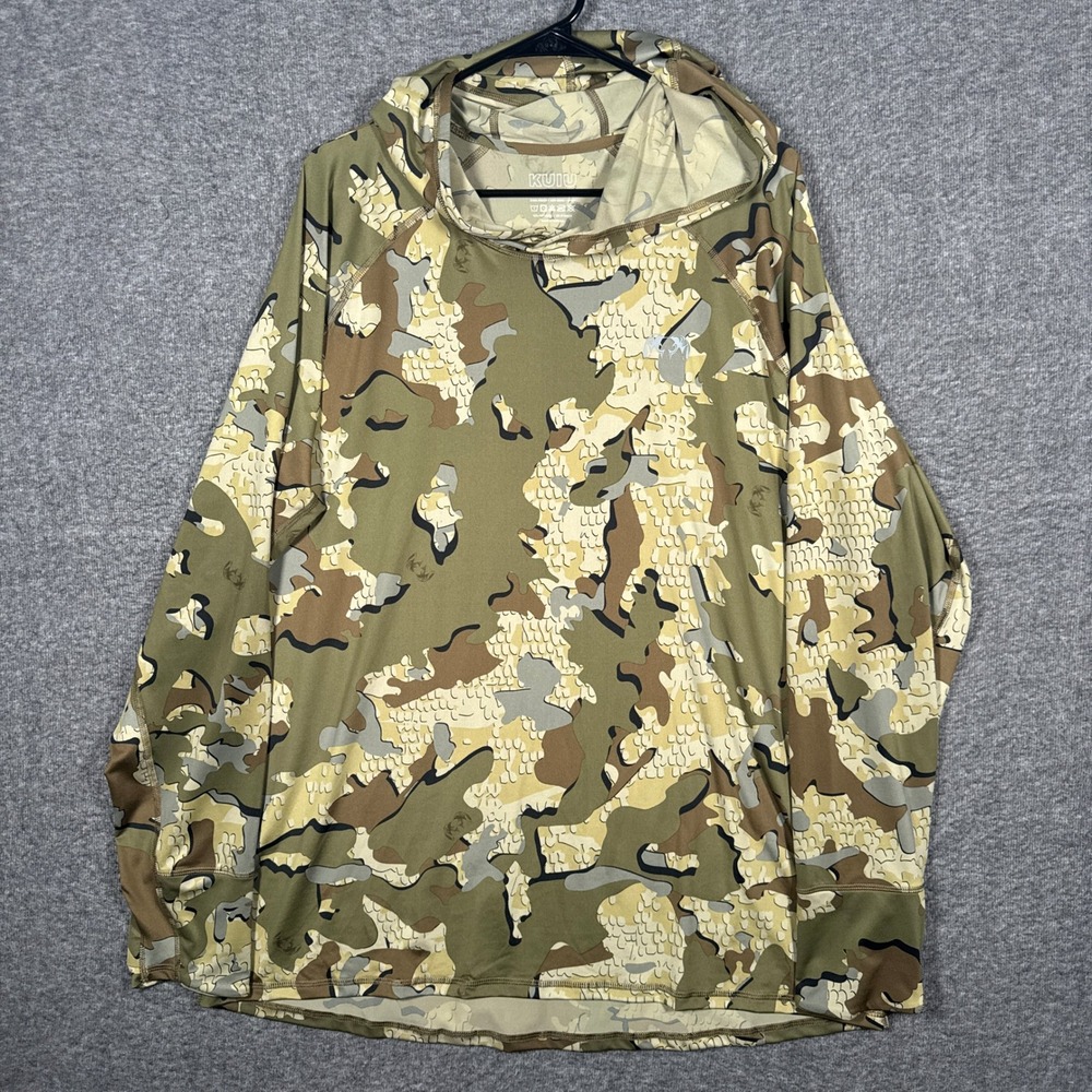 Kuiu Gila Hoodie Mens XXL Valo Camo Hunting Performance UPF 50+ Sun Shirt